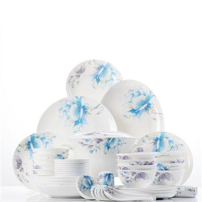 日本黑丝美女抠逼48头聆听花开骨瓷礼品餐具套装